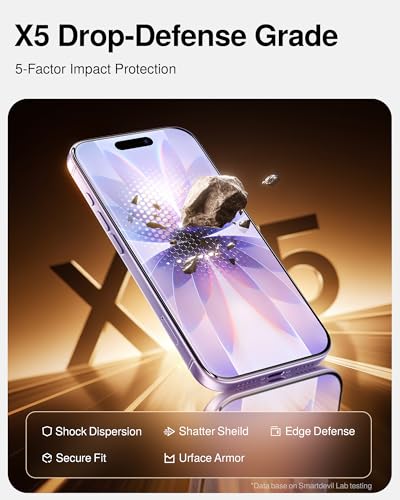 Image of SMARTDEVIL 2 Pack Tempered Glass Screen Protector for iPhone 17 | SmartPull Box Bubble-Free Instant Install Applicator, 9H Military-Grade Protection, Case-Friendly