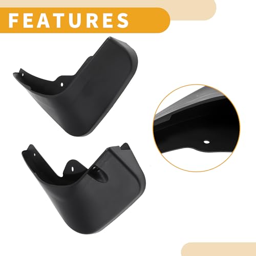 Image of Mud Flap Splash Guard - Car Front & Rear Side Mud Guards - for Citroen C5 2008-2017 Plastic Black with Mount Accessories - 1 Set