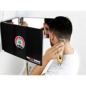 The 360 Mirror – 3 Way Mirror for Self Hair Cutting – Adjustable Trifold Barber Mirror to Cut Your Own Hair – Tri Fold Self Haircut System for Men and Women Braiding – Three Sided Mirror for Haircuts