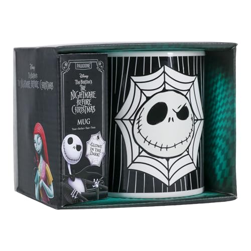 Paladone Mug phosphorescent Jack Skellington - Officiellement licencié, Tasse en céramique, Cadeau pour fans de Nightmare Before Christmas, 300ml