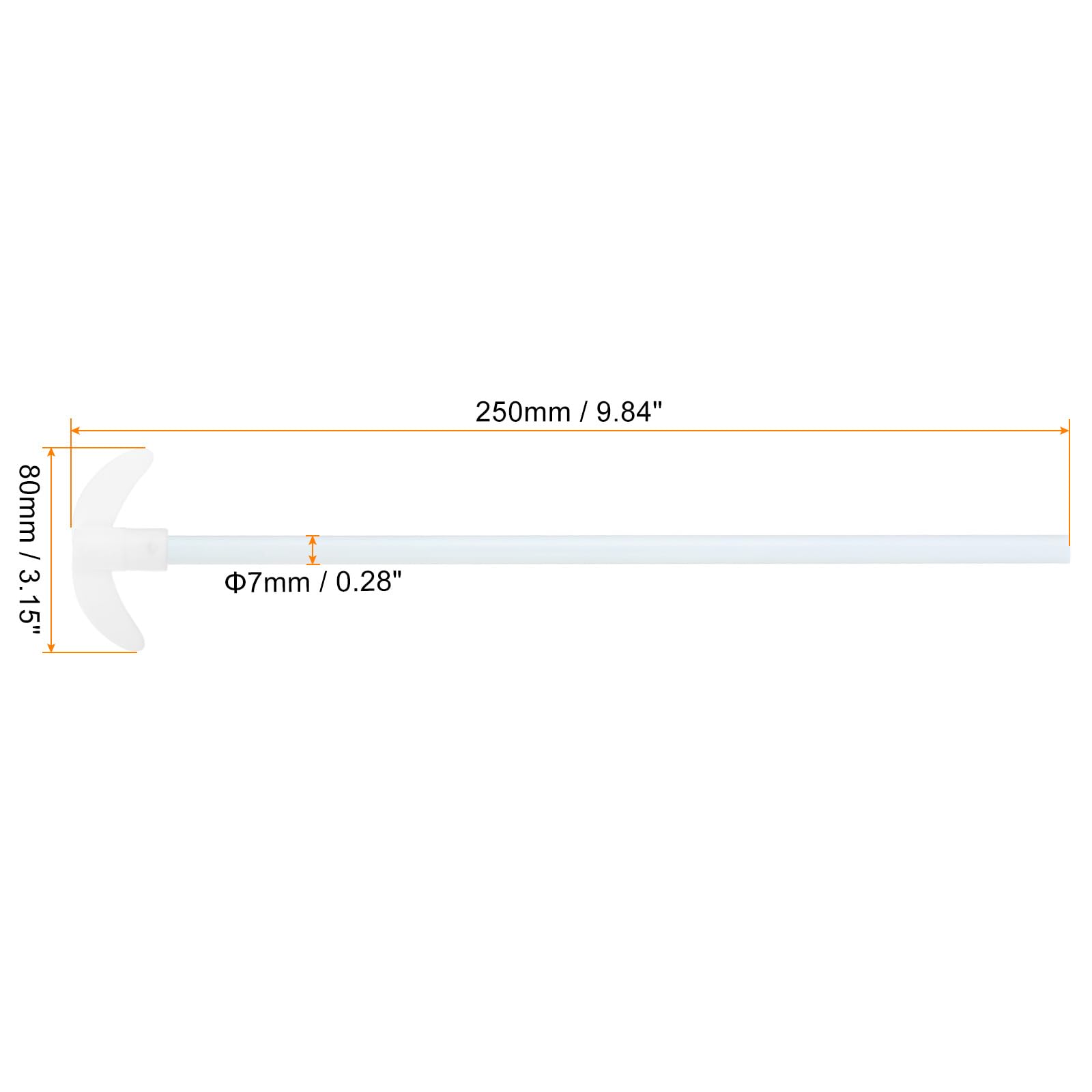 MECCANIXITY PTFE Electric Stirring Rod 250x80mm Length Overhead Stirrer Mixer Shaft with Foldable Paddle for Lab — Amazon image 2