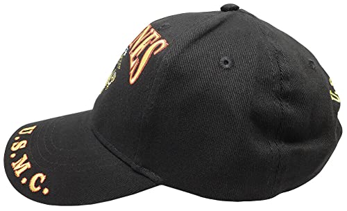 Gorra negra de algodón bordada U.S. Marines ajustable miniatura 4