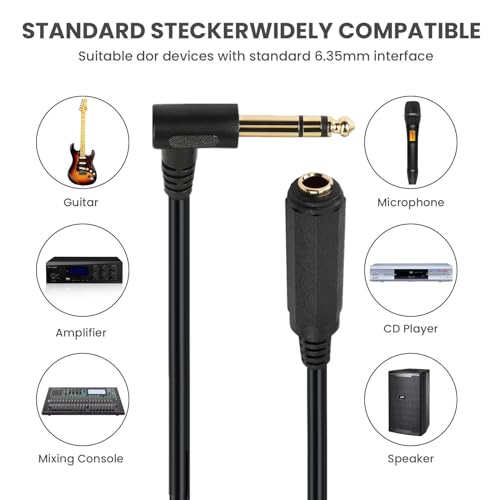 Cable de audio de 6,35 mm macho a hembra Seadream extensión para auriculares y guitarra 3