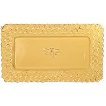 Boston International JC17147 Rectangular Ceramic Serving Platter, 13 x 7.5-Inches, Honeycomb