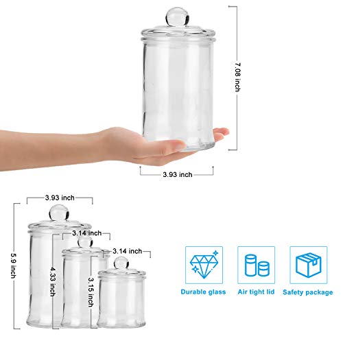 ERYTLLY Glass Food Storage Airtight Jars USDA Approved BPA Free High Borosilicate Glass Cookies Jar Glass Canister Lid Free Dishwasher Safe Canning Jar for Kitchen, Set of 4 - Thumbnail 4
