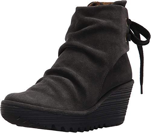 Fly London Yama, Botas para Mujer, Negro (Black/Anthracitesilver), 39 EU