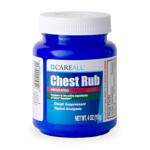 CareAll Medicated Chest Rub 4 oz. Topical Analgesic and Cough Suppressant. Provides Relief to Throat Chest and Sinuses from Cough Cold and Congestion