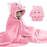 Aivtalk Kinder Handtuch Kapuzenhandtücher Babybadetücher Umhang mit Kapuze Duschhandtuch Baby Bademantel Neugeborenen Geschenk