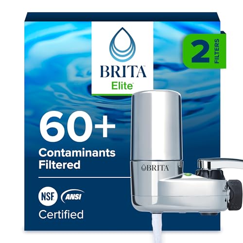 Brita Faucet Mount Water Filter System, Chrome, No-Wait Filtration, Easy