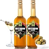 Gourmanity Olive Juice for Dirty Martinis, Premium Olive Brine an Ideal Martini Mix, Classic Cocktail Enhancer, Addition to Your Home Bar 25oz Bottle (Pack of 2)