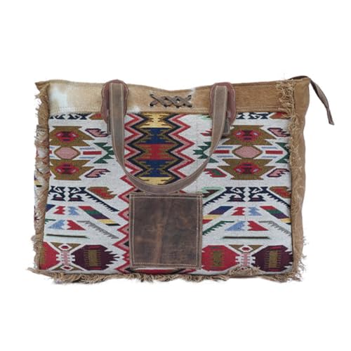 Dwena Weekender Bag - Women's Travel Duffel Bags with Pockets, Large Overnight Handbag, Gym Bag, Weekend Bag, Made in Cotton, Hairon, Leather, and Canvas, Birthday Gift for Mom, Sister, Friend3