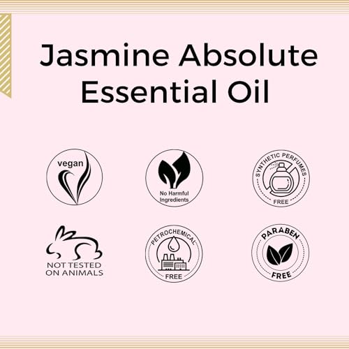 Image of Aroma Treasures Jasmine Absolute Essential Oil | 10% in Jojoba oil | Natural Theraputic Essential oil for healthy Skin, body, Aromatherapy - 5ml