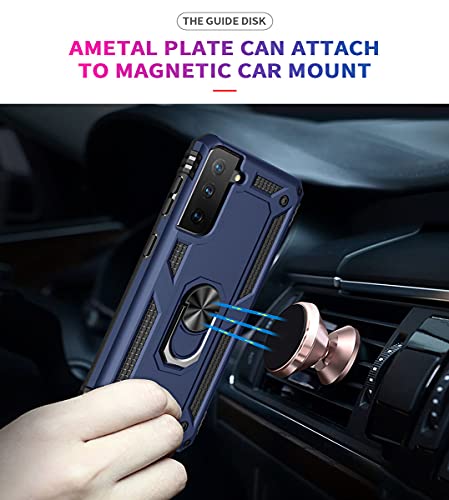 ADDIT S21 FE Case, Samsung Galaxy S21 FE Case Military Grade Protective with Magnetic Car Mount Ring Holder Stand Cover for Samsung Galaxy S21 FE - Blue - Image 5
