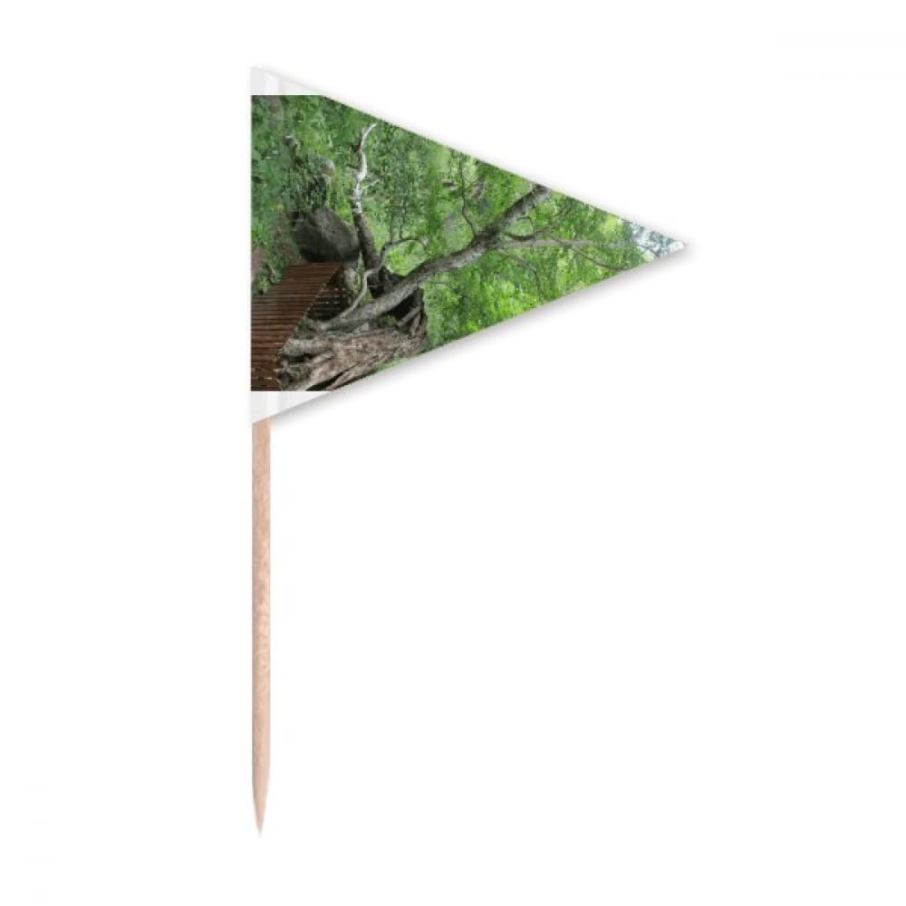 Changbai Mountain Yuehua Art Deco Fashion Toothpick Triangle Cupcake Toppers Flag
