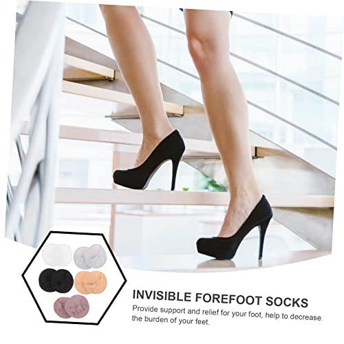 Invisible Socks Women 5 Pairs Half Palm Five-Finger Socks No Show Socks for High Heels Summer Lightweight Socks3