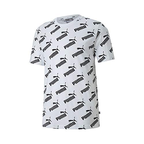 PUMA Men's Amplified AOP TEE, White Black, XS