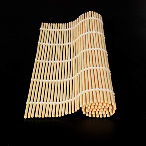 DOITOOL 1 peça de tapete de bambu para sushi, 24 x 24 cm, tapete quadrado para fazer sushi, kit para