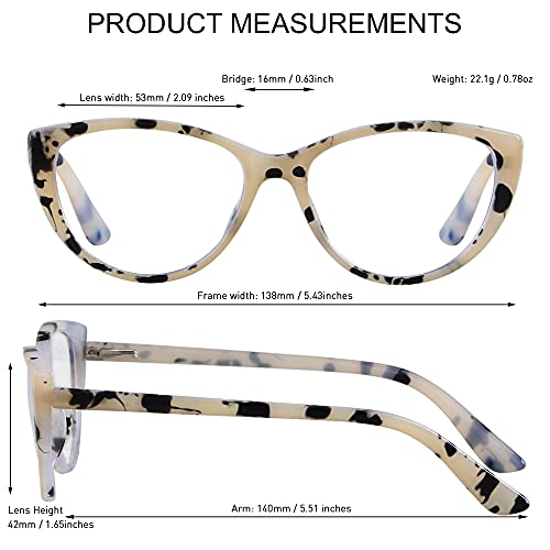 Image of ANDWOOD Blue Light Blocking Glasses Women Bluelight Blocker Computer Cateye Clear Cat Eye Eyeglasses Frame AR003