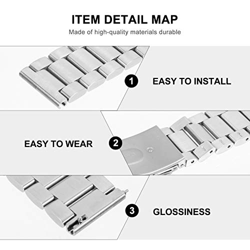 VILLCASE Compatível para Galaxy Relógio de Prata 3 Faixa De Relógio de Metal Relógio Pulseira de Tir