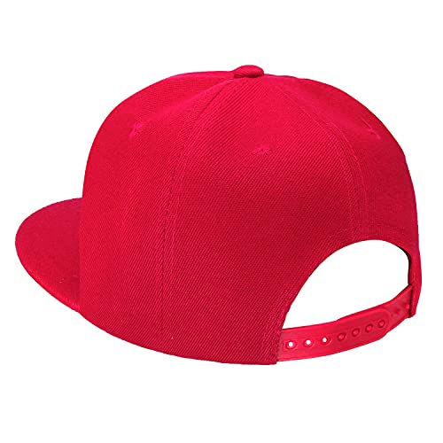 Image of Classic Snapback Hat Cap Hip Hop Style Flat Bill Blank Solid Color Adjustable Size