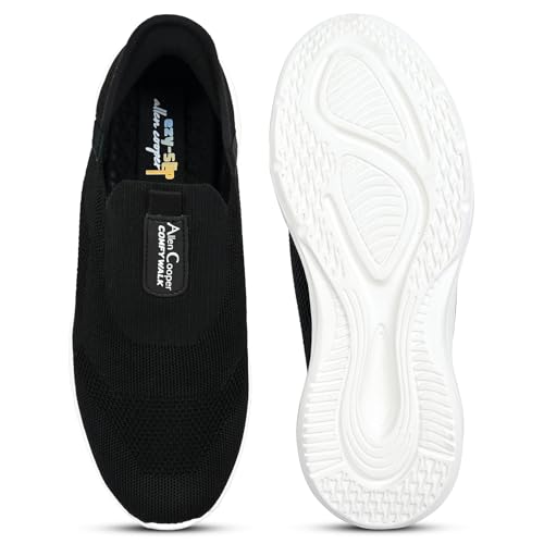 Image of Men's Mesh Slip On Walking Shoes Breathable Lightweight Non-Slip EVA Sole Grey Black