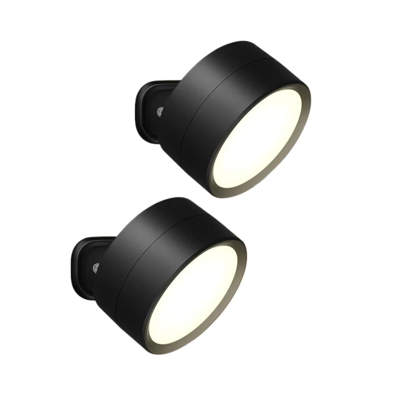 Applique murale LED sans fil rechargeable USB avec télécommande et tête pivotante blanche