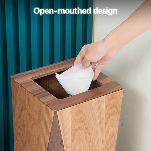 Caneca de basura de madera 14L con cubeta interior plástica miniatura 3