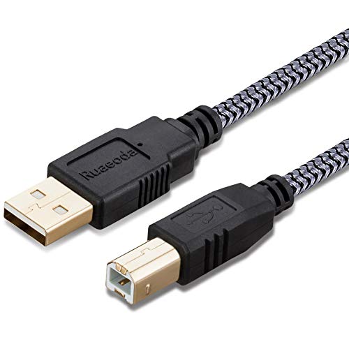 Printer Cable,Ruaeoda 10 Feet USB Printer Cable Cord USB 2.0 Type A Male to B Male Printer Scanner USB Cable Compatible with HP, Canon,Epson, Lexmark, Dell, Xerox, Samsung Etc