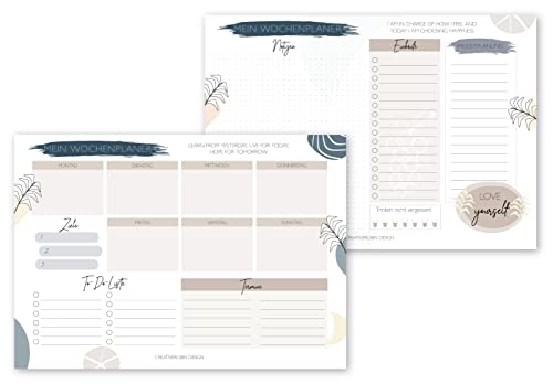Weekly Planner Pad A4 with 50 Sheets, Practical Desk Pad Made of Paper ...