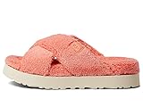 UGG Pantuflas Fuzz Sugar Terry Cross Slide Peach Bliss para mujer, talla 39