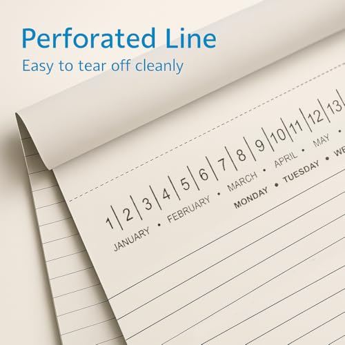 image for Mymazn Legal Pads 8.5 x 11 with Date on Top, Narrow Ruled, White Note 