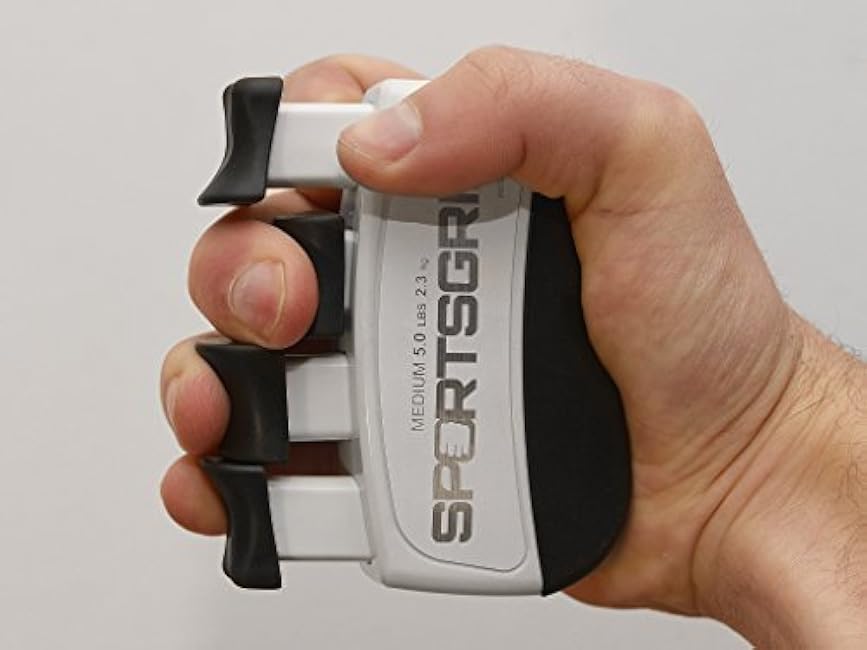 Hand and Finger Exerciser (Medium - 5lbs / 2.3kg) ¨C Best Ergonomic Finger Strengthener to Improve Grip for All Sport Athletes