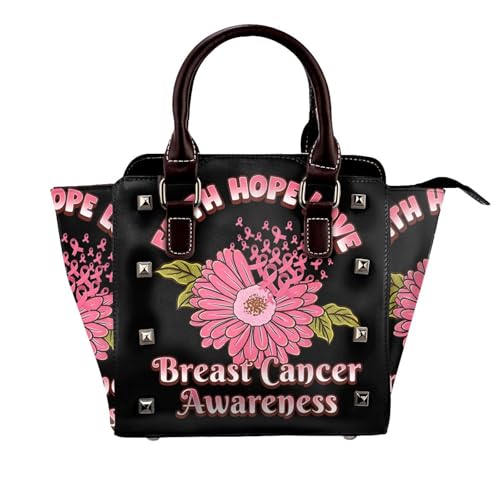 Nruairly Breast Cancer Awareness Pink Ribbon Sunflower Faith Hope Love