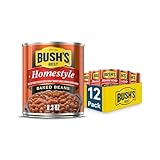 BUSH'S BEST 8.3 oz Canned Homestyle Baked Beans, Source of Plant Based Protein and Fiber, Low Fat, Gluten Free, (Pack of 12)