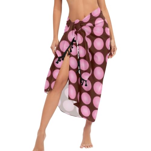 Vestido de natación suave para cubrir el traje de baño con lunares rosados Y2k