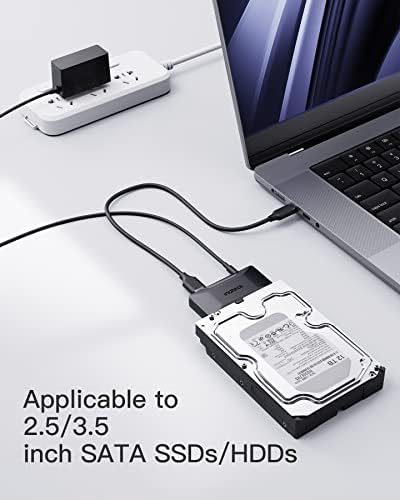 Inateck Adapter SATA USB, USB 3.2 Gen 2 do dysku twardego 2,5/3,5" SSD/HDD, zasilacz 12 V/2 A wchodzi w zakres dostawy, dwukierunkowa transmisja