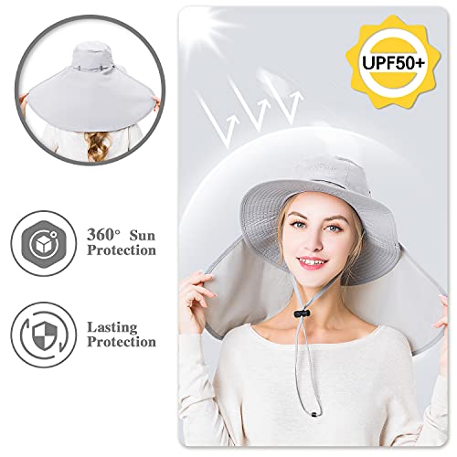 Palmyth Head Net Hat, Sun Hat Safari Hat Bucket Hat With Hidden Mesh Net Grey #TOP2