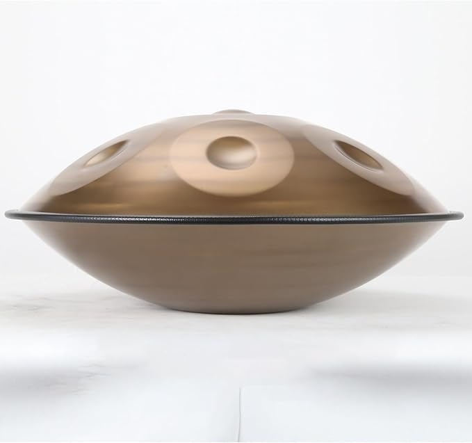 Handpan Drum 440Hz/432Hz 9/10/12 Note Pan Metalowe instrumenty perkusyjne ze stali nierdzewnej, złota spirala (9 nut (432Hz))