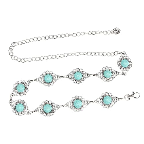 Vintage Metal Carving Chain Belt Adjustable Waist Chain Belt for Women Girls Belly Chain Jewelry