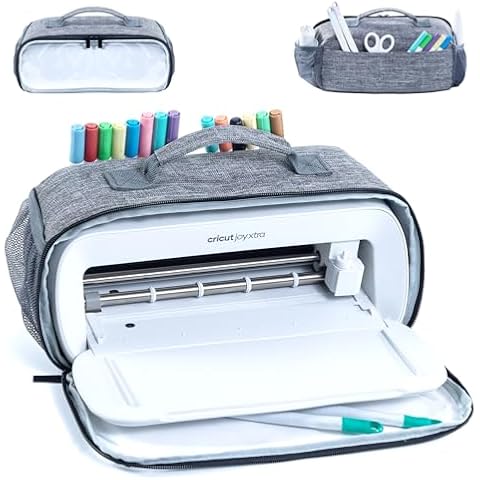 IMAGINING Dust Cover with Base Compatible with Cricut Joy Xtra, Cricut Joy Xtra Cover with Transparent Window, Pockets for Cricut Accessories, Cricut Tools Cover