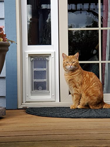 Endura Flap Pet Door Thermo Panel 3E - Small Flap (6" X 11"), Height Range (74.75" - 77.75") White Aluminum Frame #TOP4