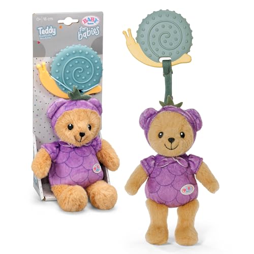 BABY born for babies Teddy Ourson violet 18 cm, anneau de dentition