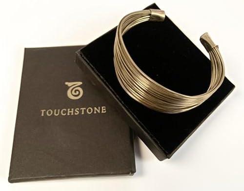 Image of Touchstone Indian Bollywood Desire Brass Base Exotic Workmanship Free Size Cuff Bracelet in Antique Gold Or White Or Copper Tone for Women.
