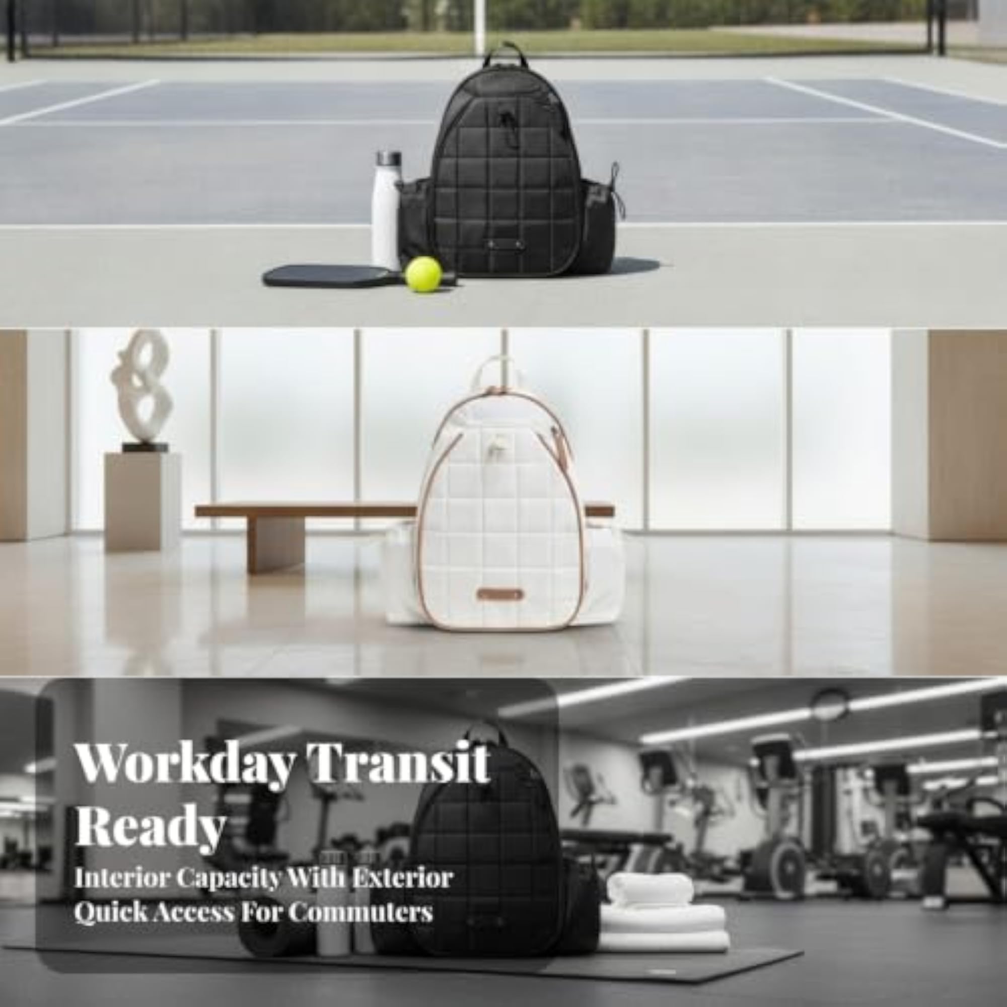 Lightweight Quilted Pickleball Backpack