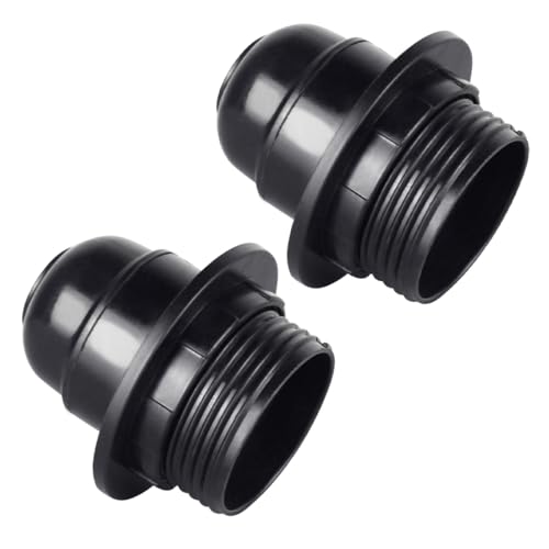 WUSJCOF Set da 2 Portalampada E27 Vintage Nero per Lampada da Tavolo, Lampada da Terra e Lampadario