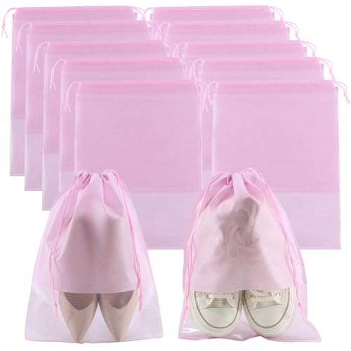 Bolsas de zapatos portátiles de tela rosa para organizar tu maleta de viaje de forma limpia