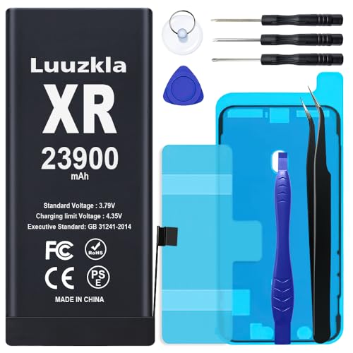 Luuzkla 23900mAh (New Upgrade) Battery Compatible with iPhone XR Super Capacity Battery Replacement Compatible with iPhone XR with Full Tool Kits-0 Cycle High Capacity-24 Months Service