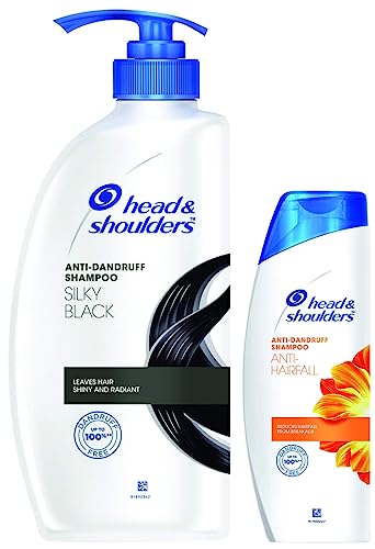 Head & Shoulders Silky Black Anti Dandruff Shampoo 650 ML And Head & Shoulders, Anti Dandruff Shampoo, Anti Hairfall, 340 ML