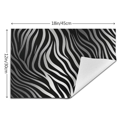 Set de table de qualité supérieure en PVC tissé zèbre chic lavable - 3