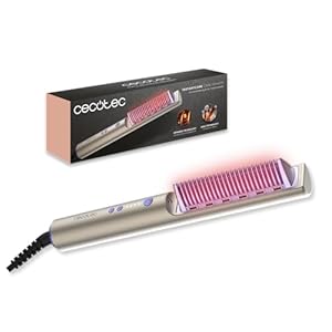 Cecotec Haarglätter Bürste InstantCare Lisse iSphere, Infrarot- und Ionen-Technologie, 3 Temperaturen 140/170/200 °C, Temperatur-Memory, Sperre, LED, Schnellaufheizung, Auto-Off, Anti-Frizz